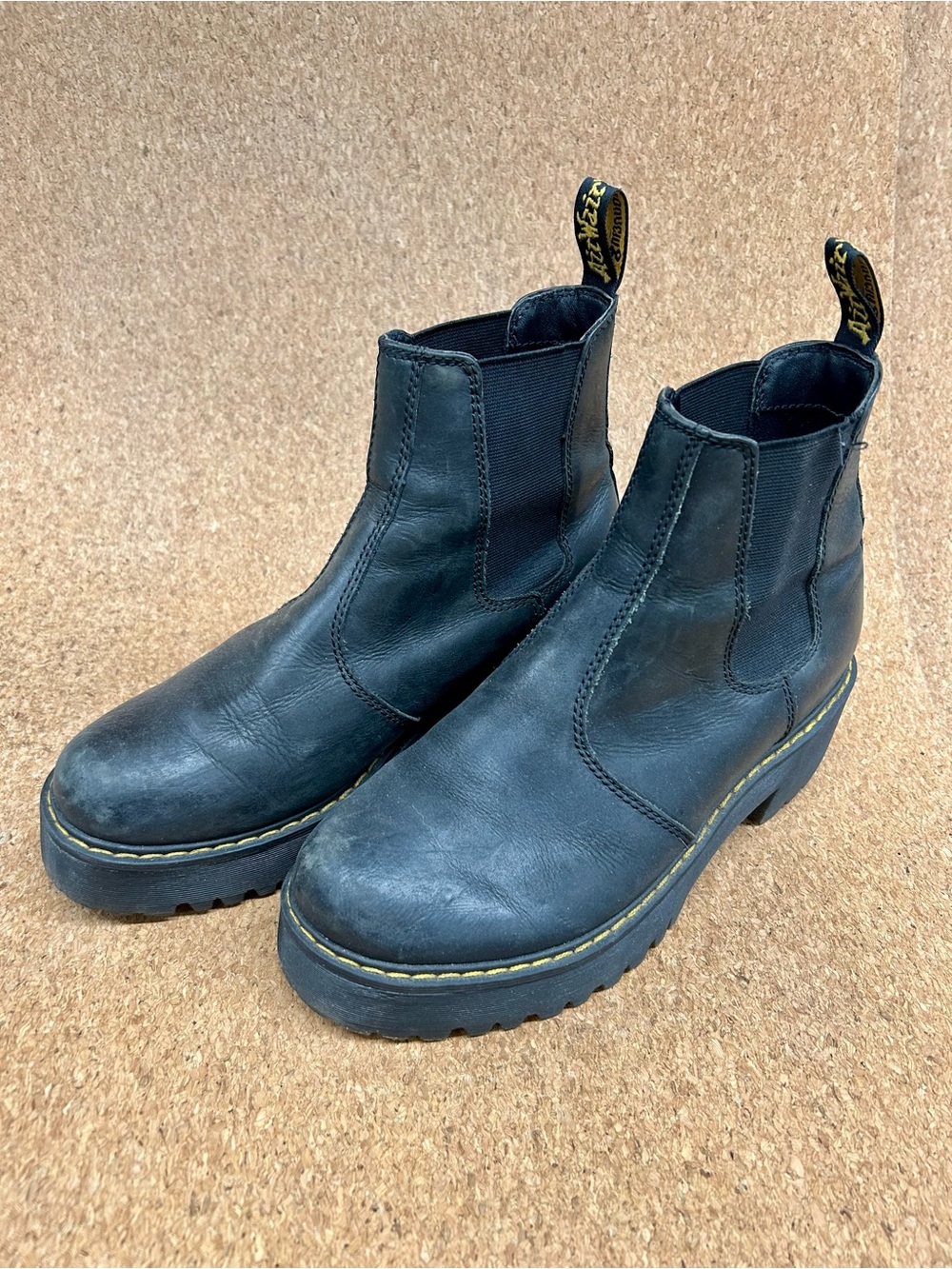 Dr. Martens Black Leather Chelsea-Style Platform Boots